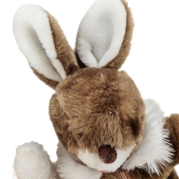 Vintage Amscan Bunny Rabbit Stuffed Animal Plush Beige Brown Zip Jumpsuit - Picture 5 of 9